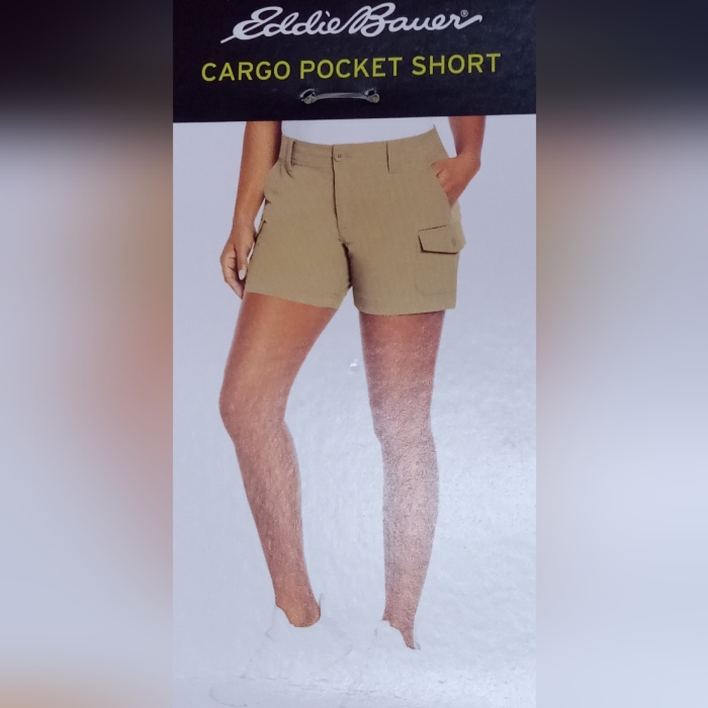 Eddie Bauer Cargo Pocket Shorts lightweight tan color summer casual wear